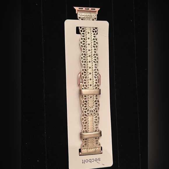 Secbolt Hollowed-Out Leather Band 42mm ,Wristband Strap, Rose Gold - Picture 1 of 2